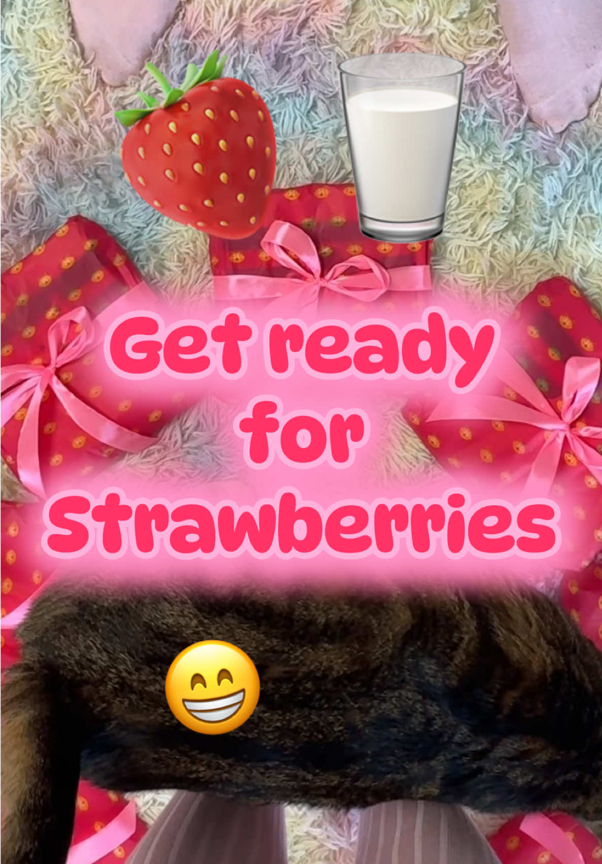 A post by @kittyfish.shop on TikTok caption: I love seeing those strawberry milk themed rooms that people decorate with with pinks and whites 🍓🥛