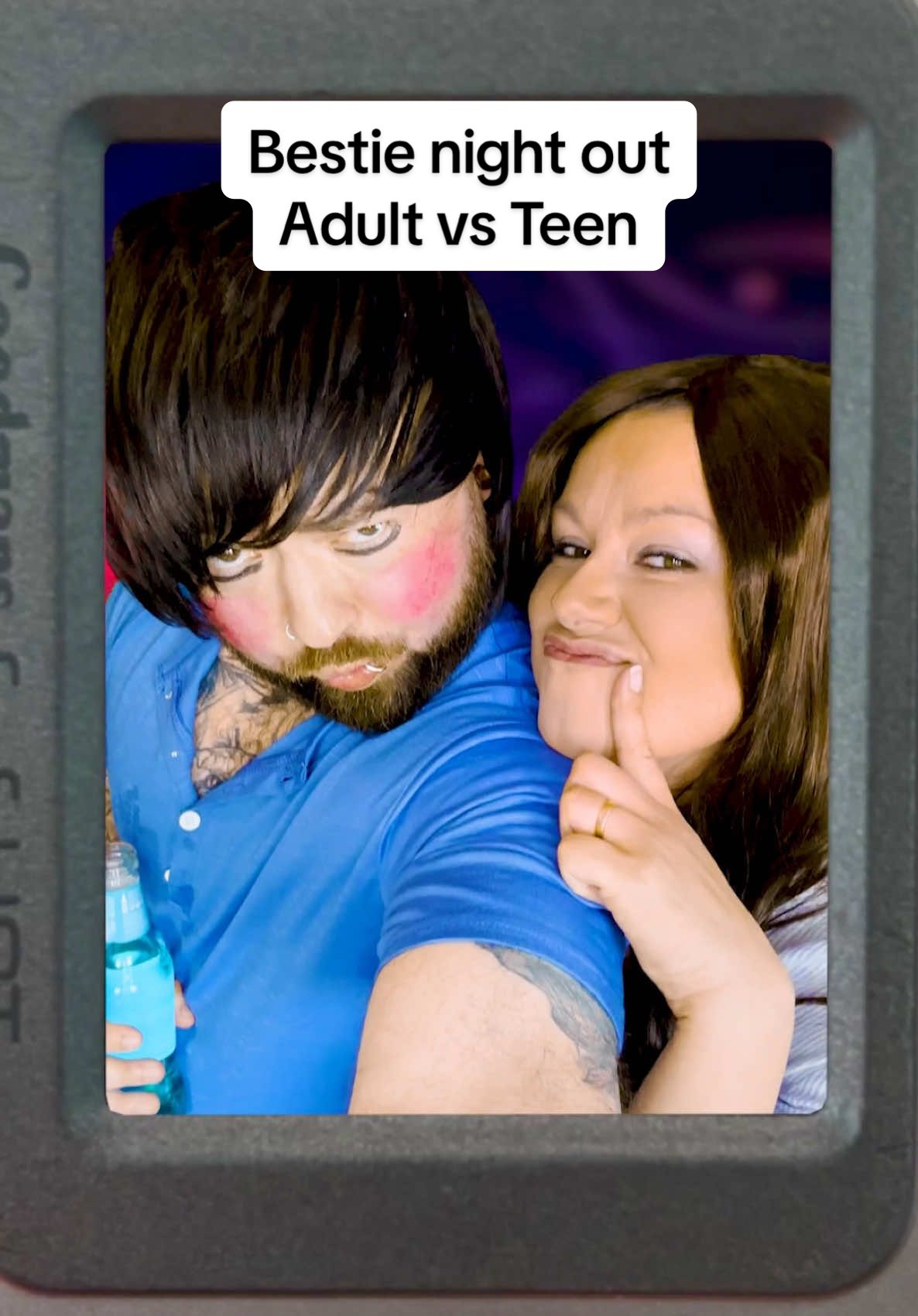 A post by @lewishancoxfilms on TikTok caption: I roped my real bestie Jess into reliving our y2k teen years! BFFs 4 lyf <3 #2000s #y2k #besties #millennial #comedy #throwback #fyp #emo 