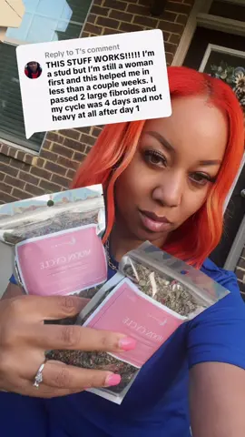 A post by @quartzyblu on TikTok caption: Replying to @T Yasss!!🙌🏽 I absolutely love this for you!! We gotta keep those monsters out! My hormone balancing tea is amazing for that❤️✨ #hormonebalancingtea #fibroidtea #fibroidrelief #womenshealth 
