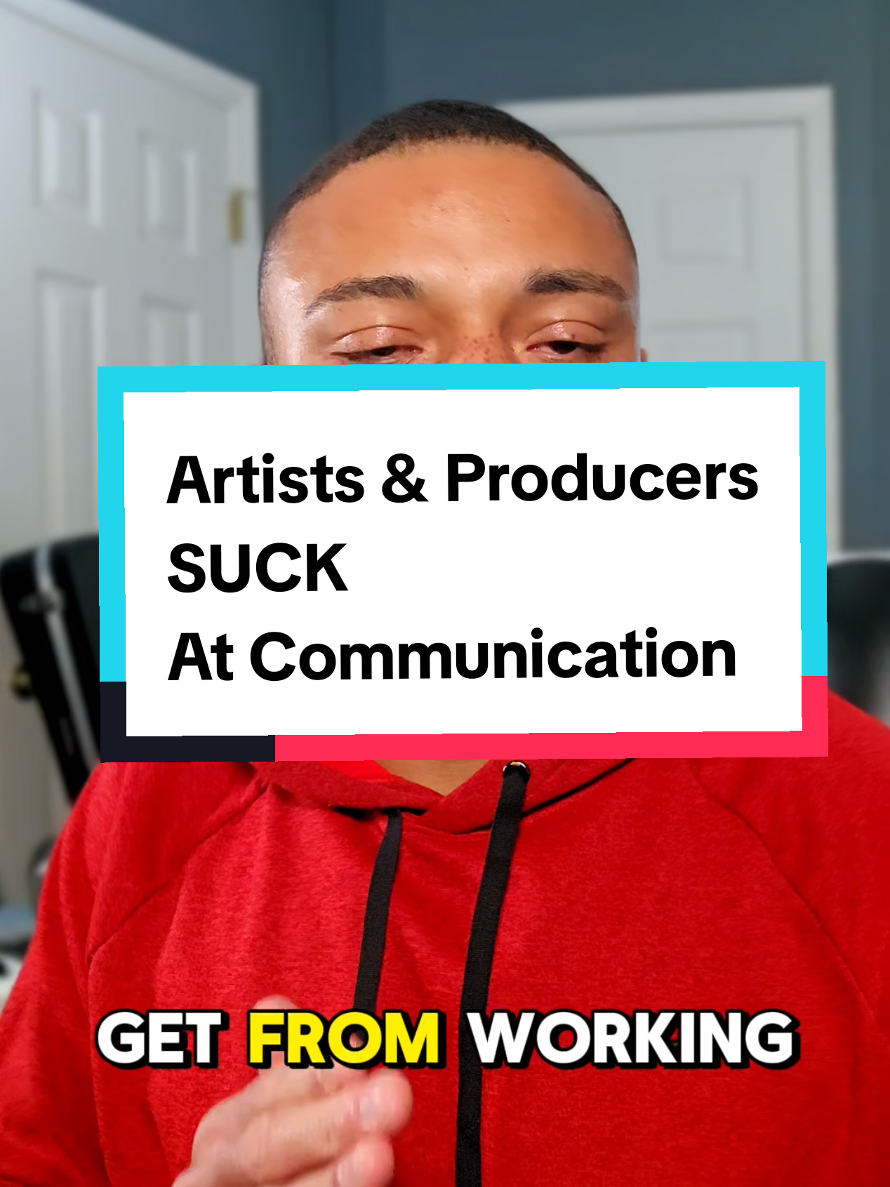 A post by @lmarquee on TikTok caption: The number 1 reason why artists and producers struggle to work together is because they suck at communication. You need to set clear working expectations from the start. Producers, you need to say exactly what you're offering. Artists, you need to say exactly what you're looking for. Most problems in life can be solved and avoided with proper communication. Set expectations from the start! If you're a Hip Hop artist and need your music to be professionally produced, mixed, and mastered, DM the word "work" on Instagram and I'll reach out to you!