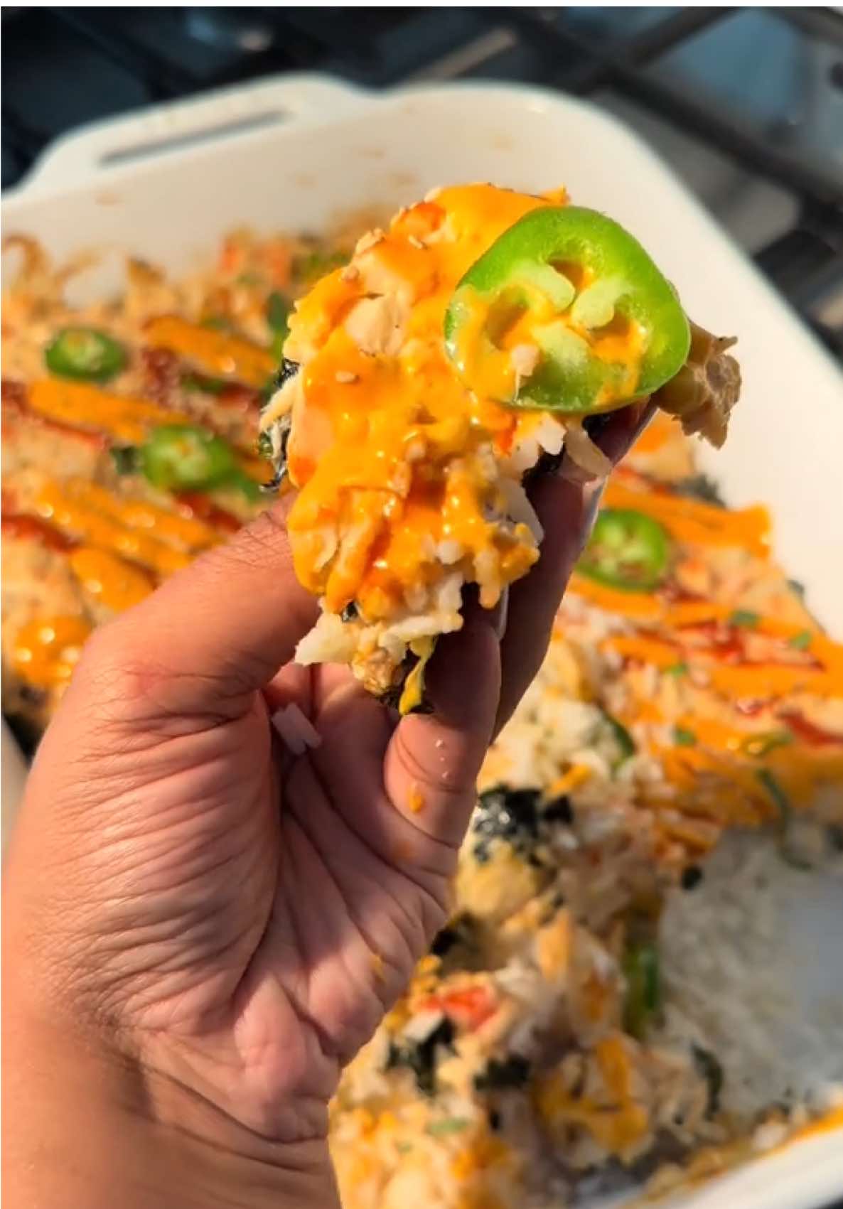 A post by @cookingwithdestiny_ on TikTok caption: Sushi bake 