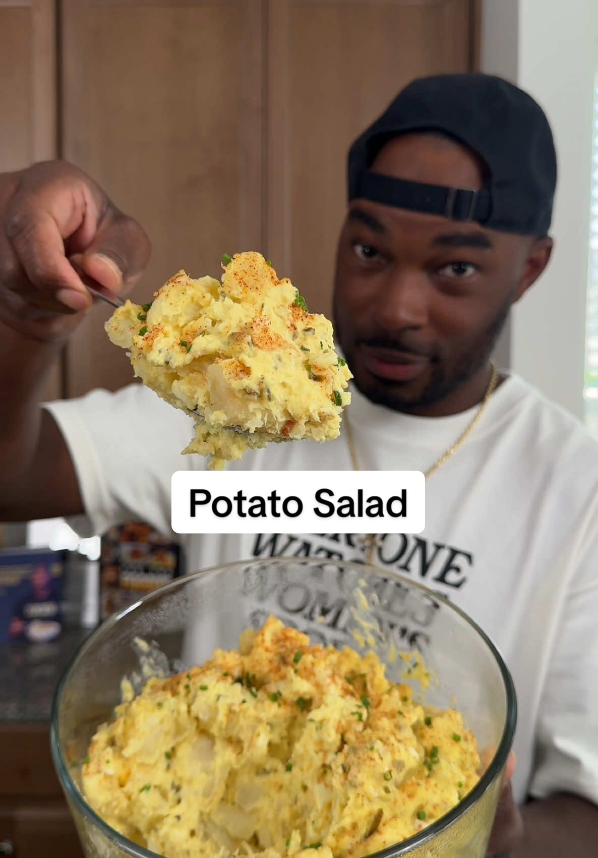 A post by @onestopchop on TikTok caption: Potato Salad better be at the bbq or just don’t invite me!!! And it better not have raisins! #potatosalad #bbq #sides #onestopchop 