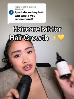 A post by @baskandlatherco on TikTok caption: Replying to @Zahra queen If you’re looking to grow stronger, healthier hair look no further than our Healthy Hair Starter Kit! It has everything you need to reach those hair goals 💛 #healthyhair #baskandlatherco #hairgrowth #fyp #hairgrowthoil #haircare 