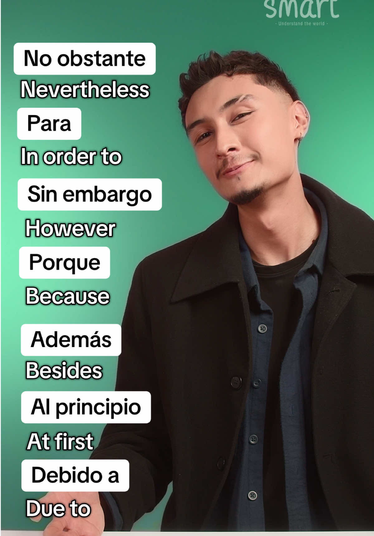 A post by @smart_academia on TikTok caption: Conectores que no te pueden faltar en inglés 😎💪🏼 #PiensaSmart #aprendecontiktok #educacion #aprende #aprendeentiktok #idiomasdiferentes #inglesparatodos #englishvocabulary #englishteacher 