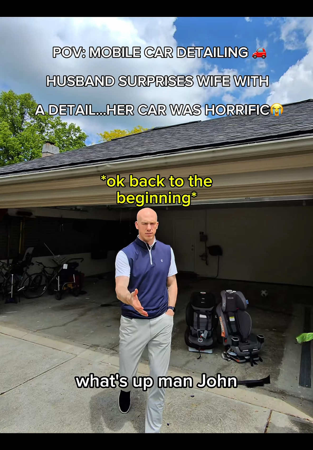 A post by @atfcardetailing1 on TikTok caption: My POV as a mobile detailer!🚗this husband wanted to surprise his wife with a detail but her car was soooo bad 😭took me FOREVER to detail but came out new 👀 #cardetailing, #detailing, #satisfying, #cleaning, #asmr 