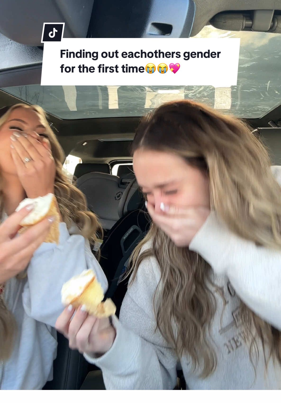 A post by @mikaylamatthews on TikTok caption: Forever a core memory😭 so happy we are both having baby GIRLS💖🥹  @Mayci Neeley  #pregnant #genderreveal #Bestfriend 