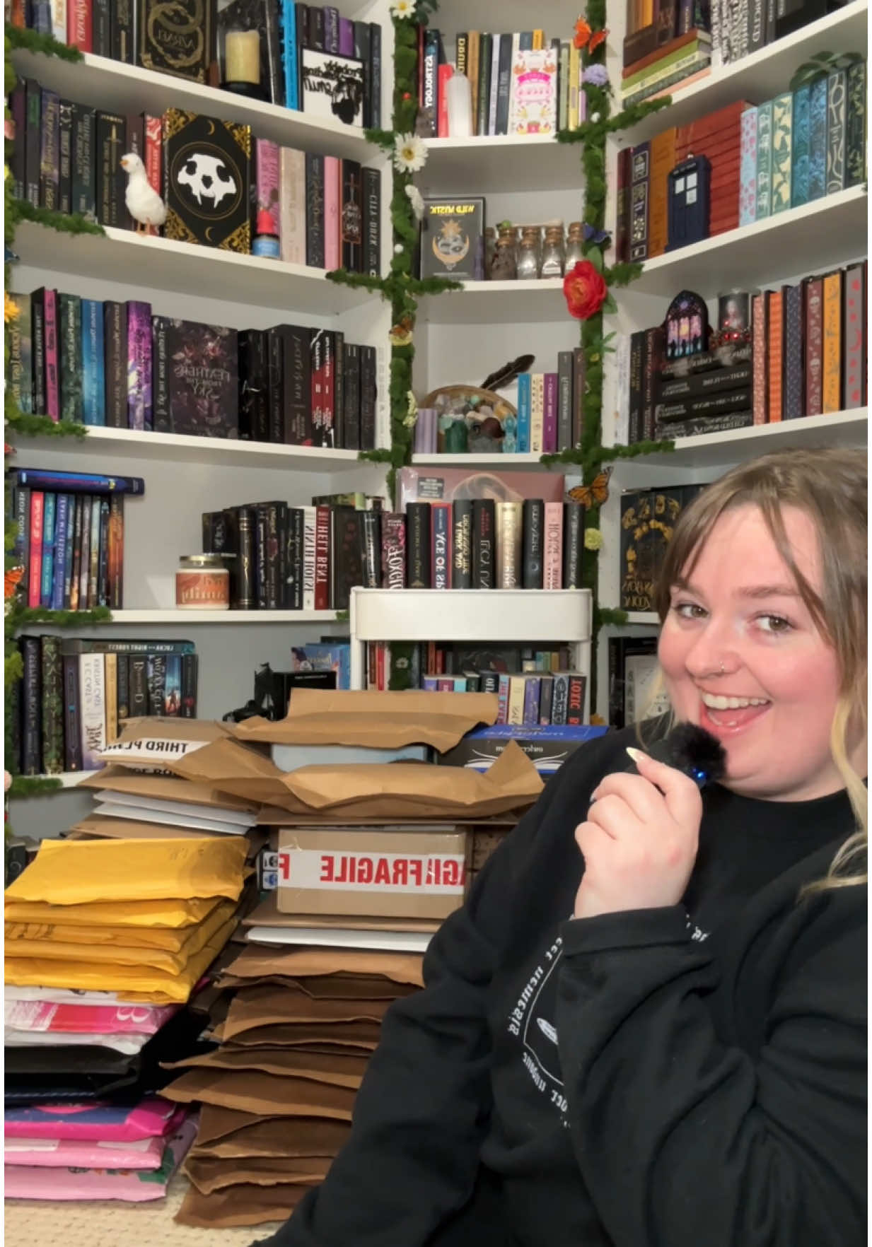 A post by @fictional.deanna on TikTok caption: massive book unboxing part 3 FINALLY and the last one should be up tm 😭🫶 #BookTok #booktoker #booktokfyp #bookishfyp #bookish #bookmail #bookhaul #bookmailunboxing #unboxing #bookishhumor #bookishthoughts #bookrecs 