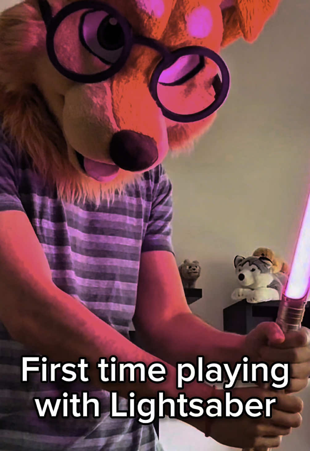 A post by @justafluffymax on TikTok caption: His ah is not good at it 😭 #furry #cute #starwars 