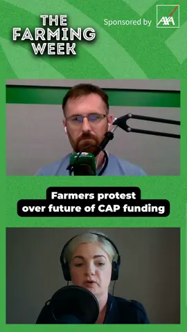 A post by @agriland.ie on TikTok caption: Farmers protest in heart of Dublin city over future of CAP funding   Catch up on the latest in Irish agriculture with The Farming Week podcast, brought to you by AXA Ireland   Listen & Follow wherever you get your podcasts.