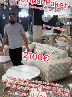 A post by @deko_moebel_kronleuchter on TikTok caption: #paket #chesterpaket #chestercouch #muschelstühle #orientalpalaceofficial♥️ #samstagsale #orientalpalaceessen♥️ #moebel #bestenpreise #bestepreisebeiramadan #interiordesign #höchstequalität #erinnerung #mega #travertine #samstagsale #angebot 