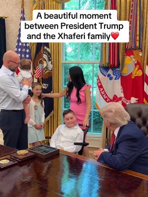 A post by @teamtrump on TikTok caption: A dream come true for the  Xhaferi family🙏🏻 ❤️ #maga #fyp #donaldtrump