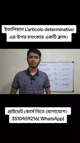 A post by @shikhunitalian on TikTok caption: L'articolo determinativo এর উপর ক্লাস।
