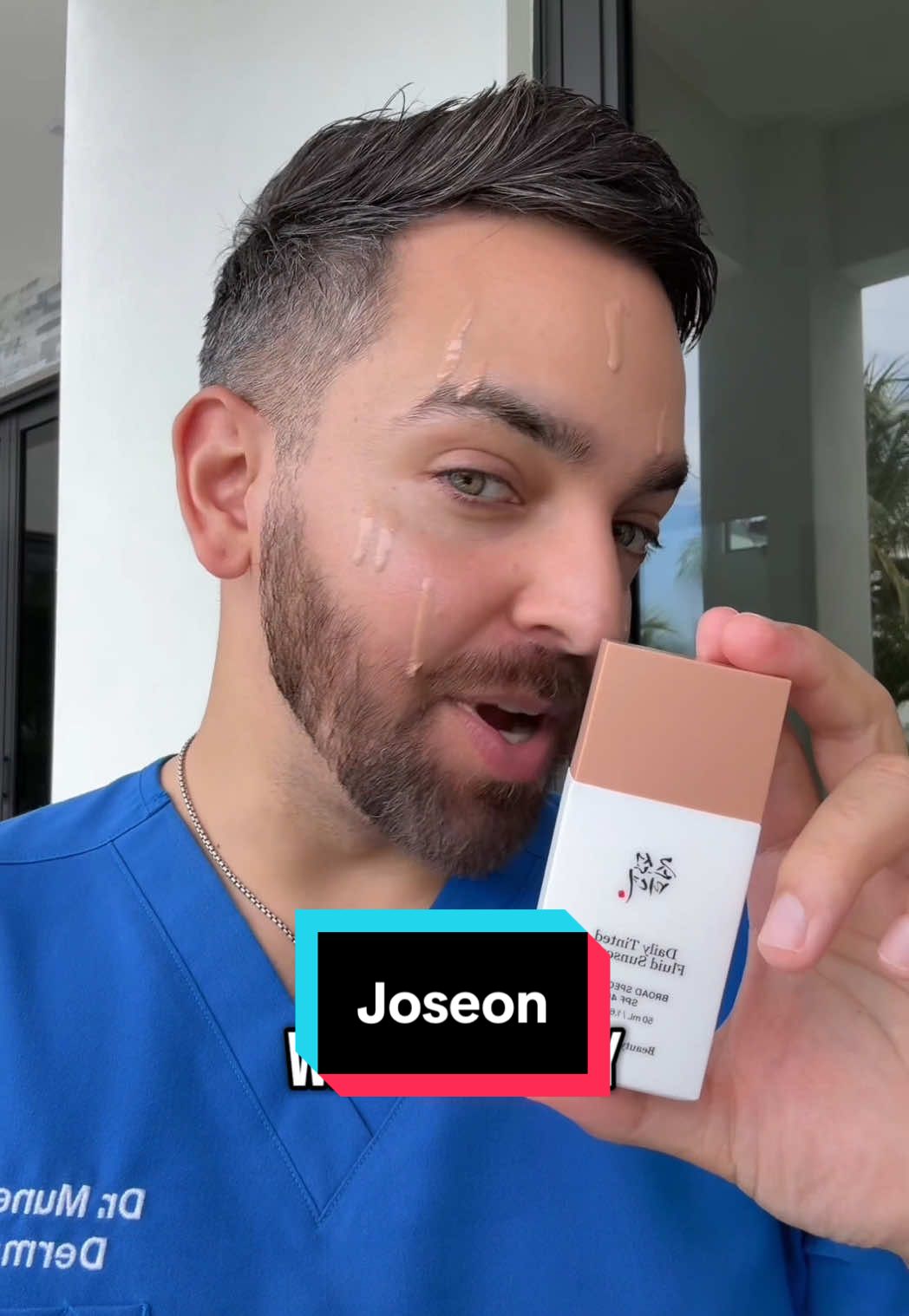 A post by @dermdoctor on TikTok caption: Will it blend? Reviewing viral sunscreens, this one from @Beauty of Joseon US #sunscreen #spf #dermatologist #tiktokshopcreatorpicks #creatorpickssuncare #ttsbeautybesties #tiktokshopmemorialday 