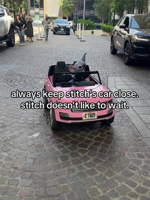 A post by @disneystudios on TikTok caption: stitch ALWAYS rides in style. #liloandstitch 