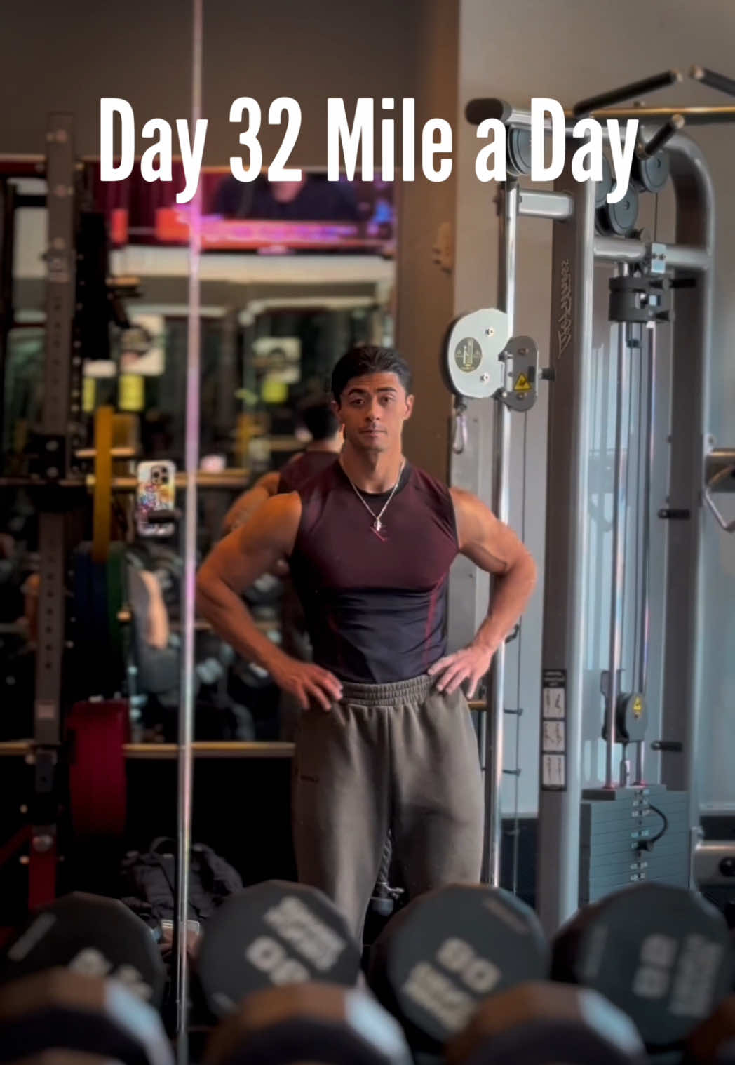 A post by @nicogains on TikTok caption: Day 32 of Mile a Day #onyx #runningera #mileaday #gymshark 