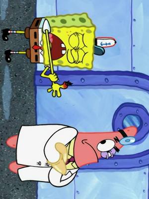 A post by @spongebob on TikTok caption: been traumatized since 2008 😂