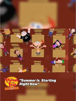 A post by @disneymusic on TikTok caption: Can confirm: Phineas and Ferb just started summer. ☀️ Watch the video for "Summer is Starting Right Now," the new song from Phineas and Ferb! 🎶😎 Out now on DisneyMusicVEVO. Phineas and Ferb is available now on @Disney+. The new season premieres June 5 on @Disney Channel and June 6 on #DisneyPlus. #DisneyMusic #DisneyPlus #Phineas #Ferb #SummerSongs #NewMusic