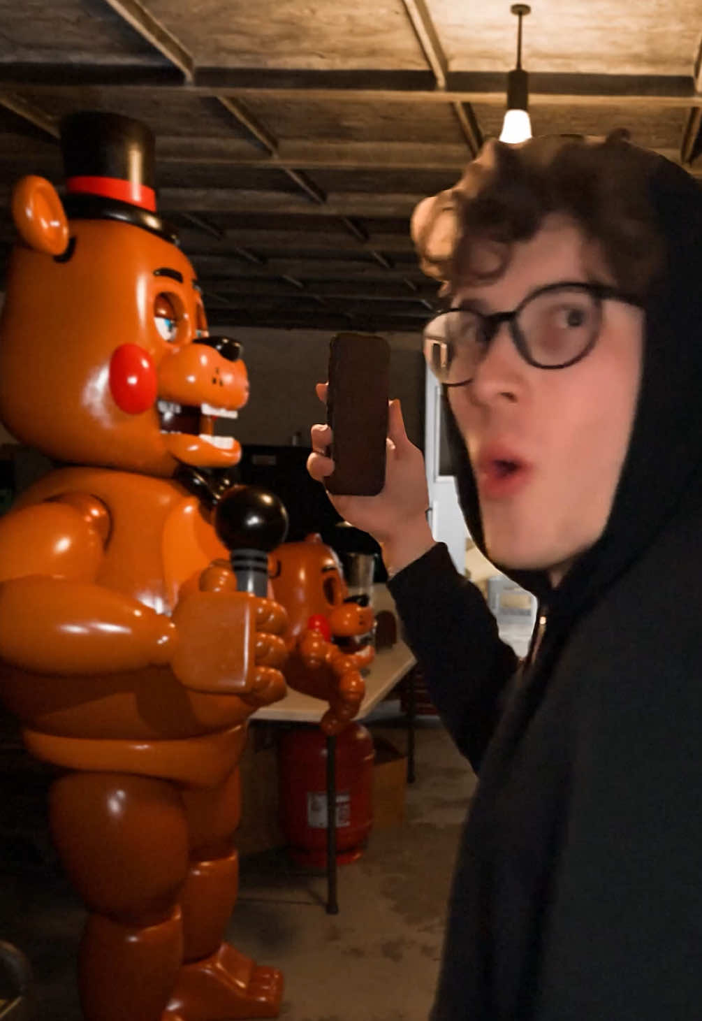 A post by @joshvfx on TikTok caption: saw a purple guy walking around too… #fnaf #scary #fyp 