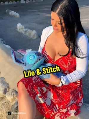 A post by @tinaexplorez on TikTok caption: Shhh you’ll wake Stitch! #foryou #viral #liloandstitch #disney #movies #disneylandtiktok 
