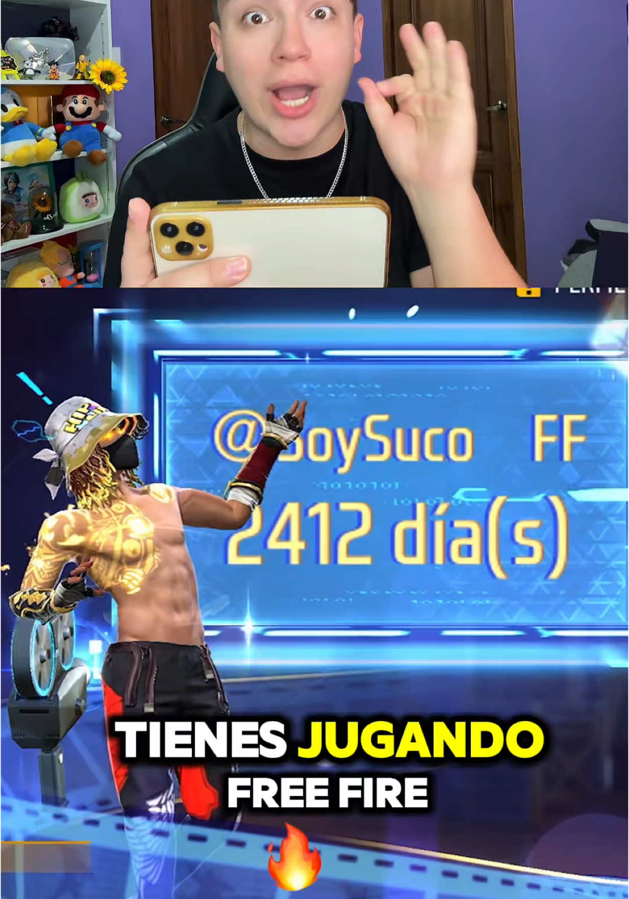 A post by @soysuco on TikTok caption: Cuantos días tienes jugando free fire? #parati #soysuco #freefire 