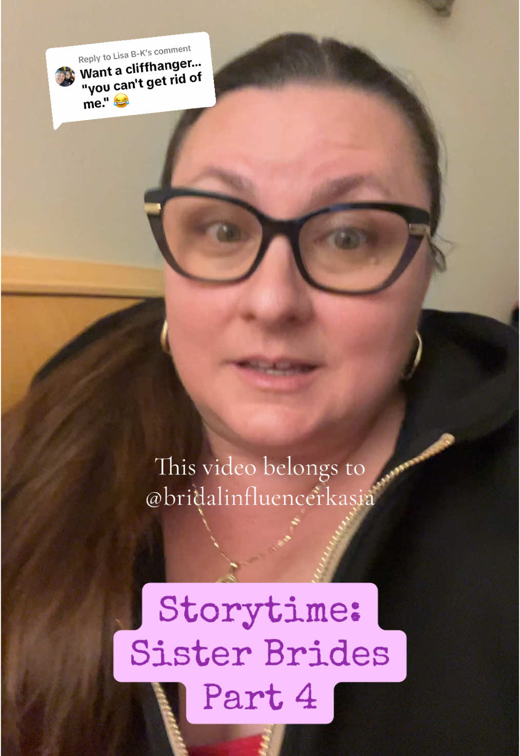 A post by @bridalinfluencerkasia on TikTok caption: Replying to @Lisa B-K Storytime: Sister Brides Part 4 #bride #bridesmaids #storytime #dramatok #weddingdrama #sister #bridalinfluencerkasia #kasiasbridal 