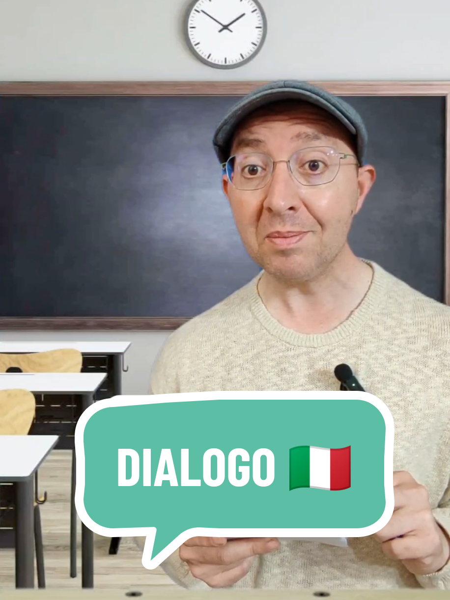A post by @funandeasyitalian on TikTok caption: 🔴DIALOGO 🇮🇹 🔶Vediamo se Carlos supererà l'esame d'italiano 😁 ❗È disponibile (per pochi giorni) il mio nuovo libro di "CONVERSAZIONI PER PRINCIPIANTI". Trovi tutte le informazioni nel link nella descrizione di questo canale. ⏩Traduzione del dialogo 👇 ▪️BENE, INIZIAMO QUESTA PROVA D'ITALIANO DI LIVELLO BASE = Well, let's start with this basic level Italian test. ... ▪️COME TI CHIAMI? = What 's your name? ▪️MI CHIAMO CARLOS = My name's Carlos.  ▪️CARLOS, PRESENTATI BREVEMENTE = Carlos, introduce yourself briefly. ▪️MI CHIAMO CARLOS. SONO DI MESSICO = My name is Carlos. I am of Messico.  ▪️"SONO MESSICANO" O "VENGO DAL MESSICO" = "I am Mexican" or "I come from Mexico". ▪️SONO MESSICANO. TENGO 42 ANNI = I am Mexican. I have 42 years.  ▪️"HO 42 ANNI". PER DIRE L'ETÀ, IN ITALIANO USIAMO IL VERBO "AVERE" = "I'm 42 years old". To say age, we use the verb 'TO HAVE' in Italian. ▪️ME... ME GUSTA L'ITALIA = Me... Me gusta Italy.  ▪️"MI PIACE L'ITALIA". VA BENE COSÌ, CARLOS. GRAZIE = "I like Italy". That's OK, Carlos. Thanks. ...  ▪️CARLOS, QUESTA PROVA NON È ANDATA MOLTO BENE = Carlos, this test did not go very well. ▪️DEVO ESTUDIAR PIÙ GRAMMATICA = I need to study more grammar. ▪️NO. IMPARA L'ITALIANO IN MODO NATURALE, CON DIALOGHI SEMPLICI. TI CONSIGLIO QUESTO LIBRO DI CONVERSAZIONI PER PRINCIPIANTI. CONTIENE MOLTISSIME CONVERSAZIONI SEMPLICI CON AUDIO. È ANCHE IN OFFERTA PER ALCUNI GIORNI = No. Learn Italian in a natural way, with simple dialogues. I recommend this book of conversations for beginners. It contains many simple conversations with audio. ▪️MUCHAS GRACIAS, ¡PROFESSOR! = Thank you very much, Professor. ▪️SE INTERESSA ANCHE A TE, NEI COMMENTI DI QUESTO VIDEO TI DICO DOVE TROVARE TUTTE LE INFORMAZIONI = If you are interested too, I will tell you in the comments of this video where to find all the information. ❓Questo dialogo è stato utile? 🙂 Un abbraccio! 😉 Marco #aprenderitaliano #learnitalian #italianlanguage #italianlessons #aulasdeitaliano #italianclasses #conversazioniitaliane #italiandialogues   #italianconversations #hanlaritaliano #hanlaritaliano #funandeasyitalian #italianoquotidiano #funandeasyitalian #shortitalianconversation  #funitalian #shortitaliandialogue 