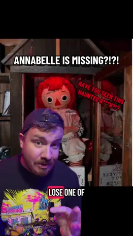 A post by @allhallowscleave on TikTok caption: ⁉️ Annabelle is Missing!?! How do you lose a Haunted Doll!?! #fyp #horror #horrortok #annabelle 
