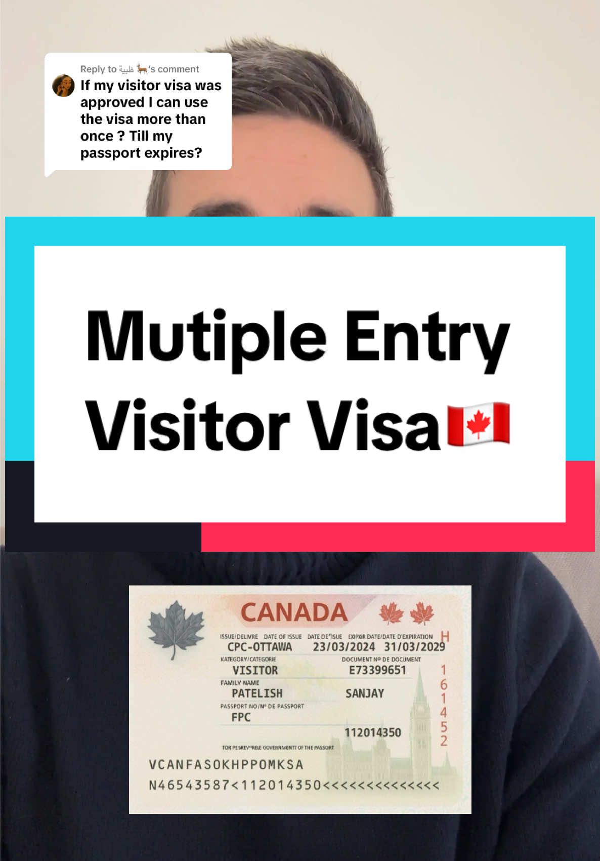 A post by @canadianimmlawyer on TikTok caption: Replying to @ظبية 🦌 How to use a Visitor Visa 🇨🇦 #visitorvisa #visitvisacanada #traveltocanada #canadianimmigration 