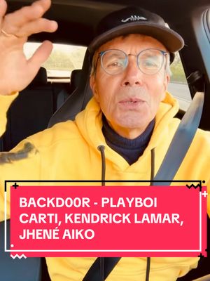A post by @uwebaltner on TikTok caption: BACKD00R - PLAYBOI CARTI, KENDRICK LAMAR, JHENÉ AIKO #backd00r #playboicarti #kendricklamar #jhenéaiko #NewMusic #carkaraoke #singingincar A push-pull of chaos and calm.