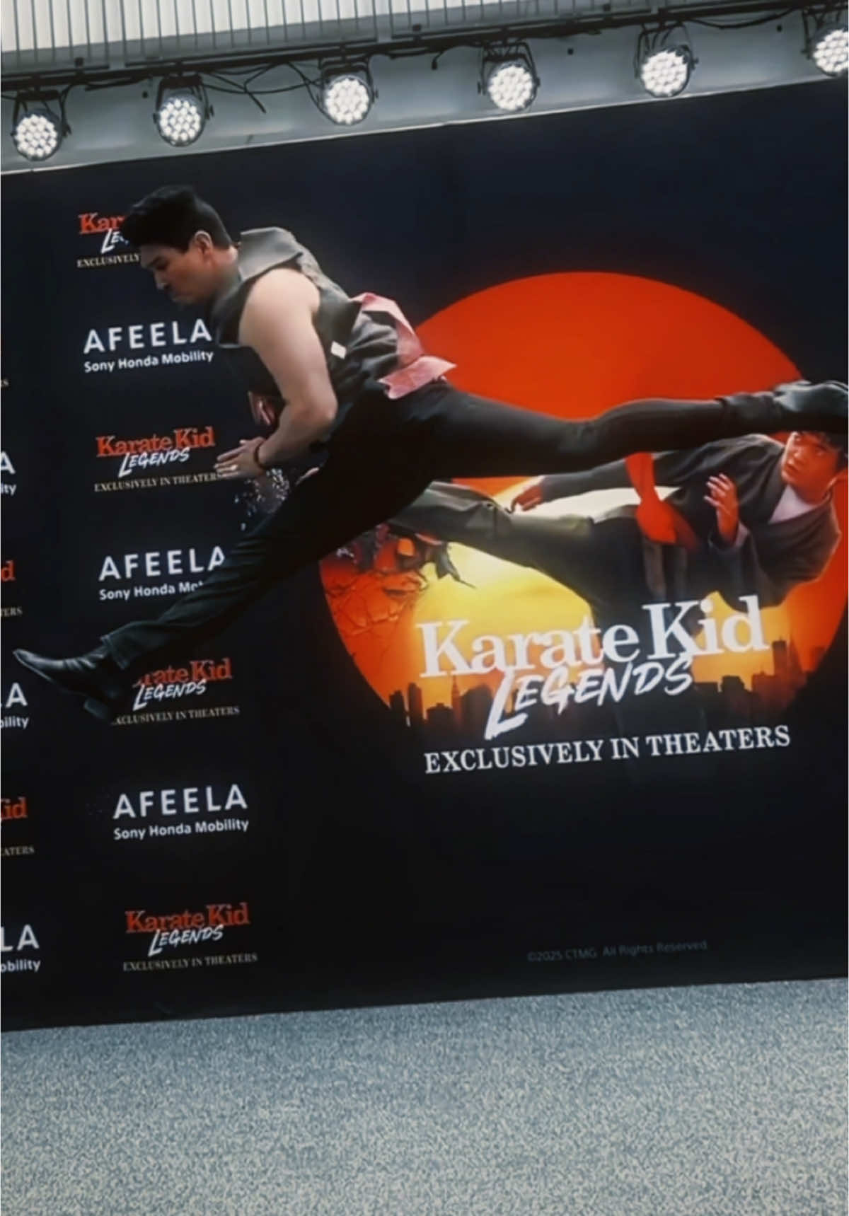 A post by @noahfleder on TikTok caption: Thank you @Karate Kid: Legends for having us! I hope this film inspires a new generation of kids who want to start training karate! Film was so much fun :) #karatekidlegends #martialarts 