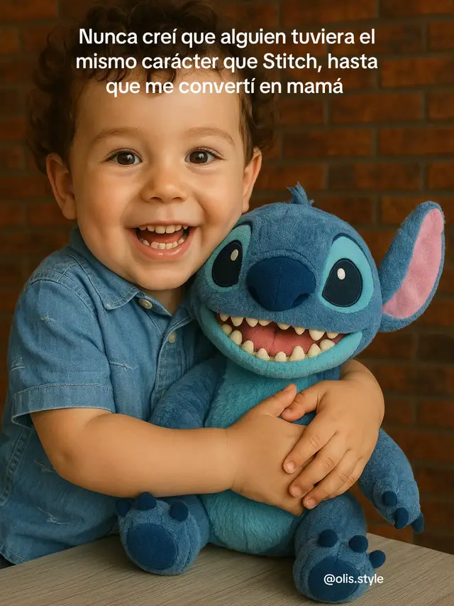 A post by @olis.style on TikTok caption: Misma personalidad 😅  #liloandstitch #liloystich #Stitch #humor #hijos #travieso #stitchlover 