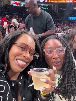 A post by @morgansandiego on TikTok caption: Courtside at the WNBA Atlanta Dream vs Indiana Fever game  @SymonéBeez GovTech @The Nurse Sam | Study Guides @Rai - Travel + Lifestyle @Atlanta Dream @WNBA #atlanta #WNBA 