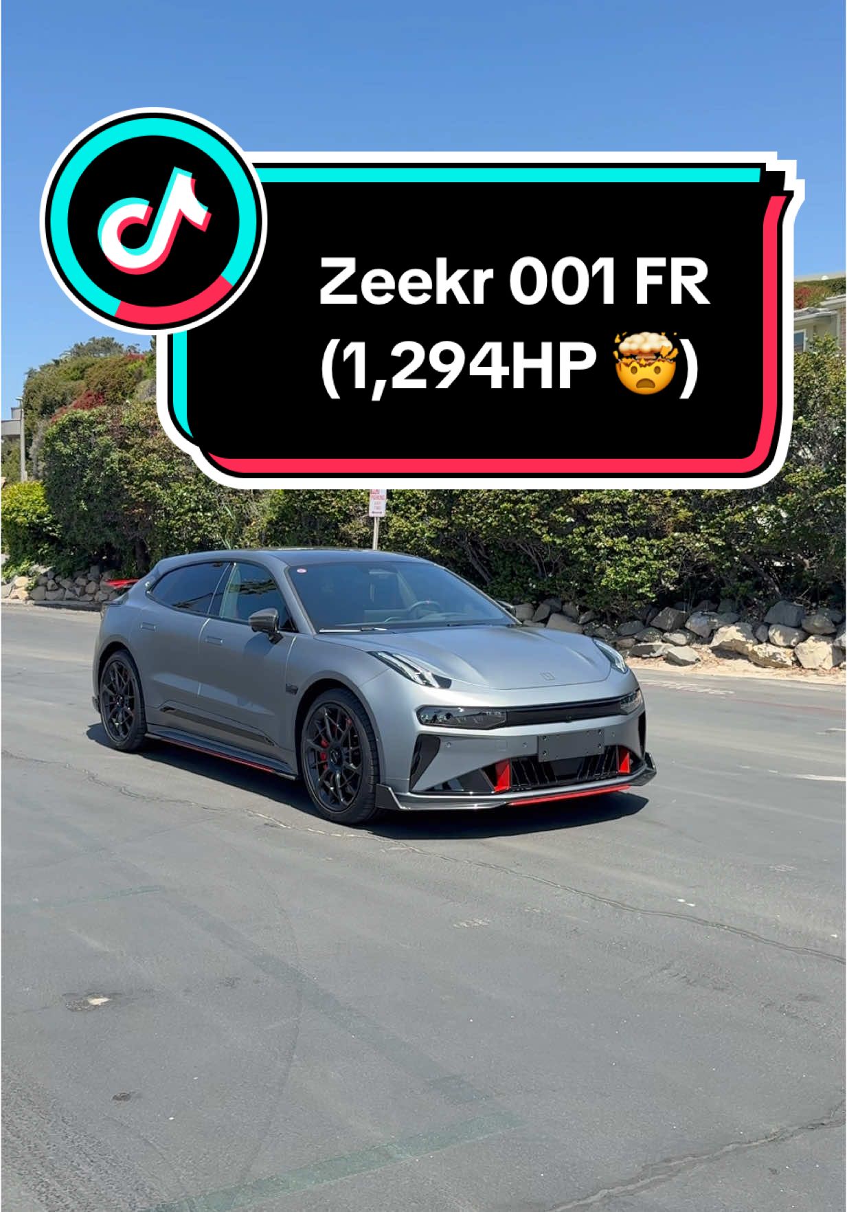 A post by @forrestsautoreviews on TikTok caption: For $108k (converted directly from RMB) would you get this or a Plaid? 🤔 •***Not sold in America*** 😭 • • • • • #tesla #zeekr #kimiraikkonen #ev #cartok #foryoupage #foryou #chinesecar 