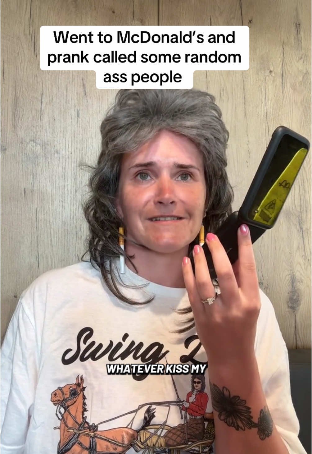 A post by @sarahsoda5 on TikTok caption: Nothing stops the prank shoes from happening. Not even a camping trip with no WiFi #mcdonalds #prankcalls #suedillon