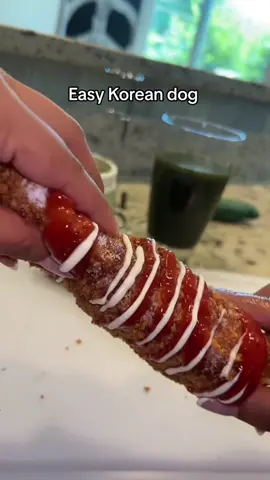 A post by @arimonika on TikTok caption: EASY Korean corn dog hack 🔥 #imyourmomnow #koreancorndog #easykoreancorndog #teenrecipe #homecooking #sahm #sahmsoftiktok 