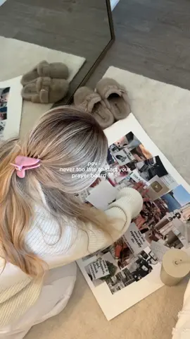 A post by @danielaagiraldoo on TikTok caption: Never too late to start your prayer board of the year. God’s always listening, no matter when you start. 🕊️✨