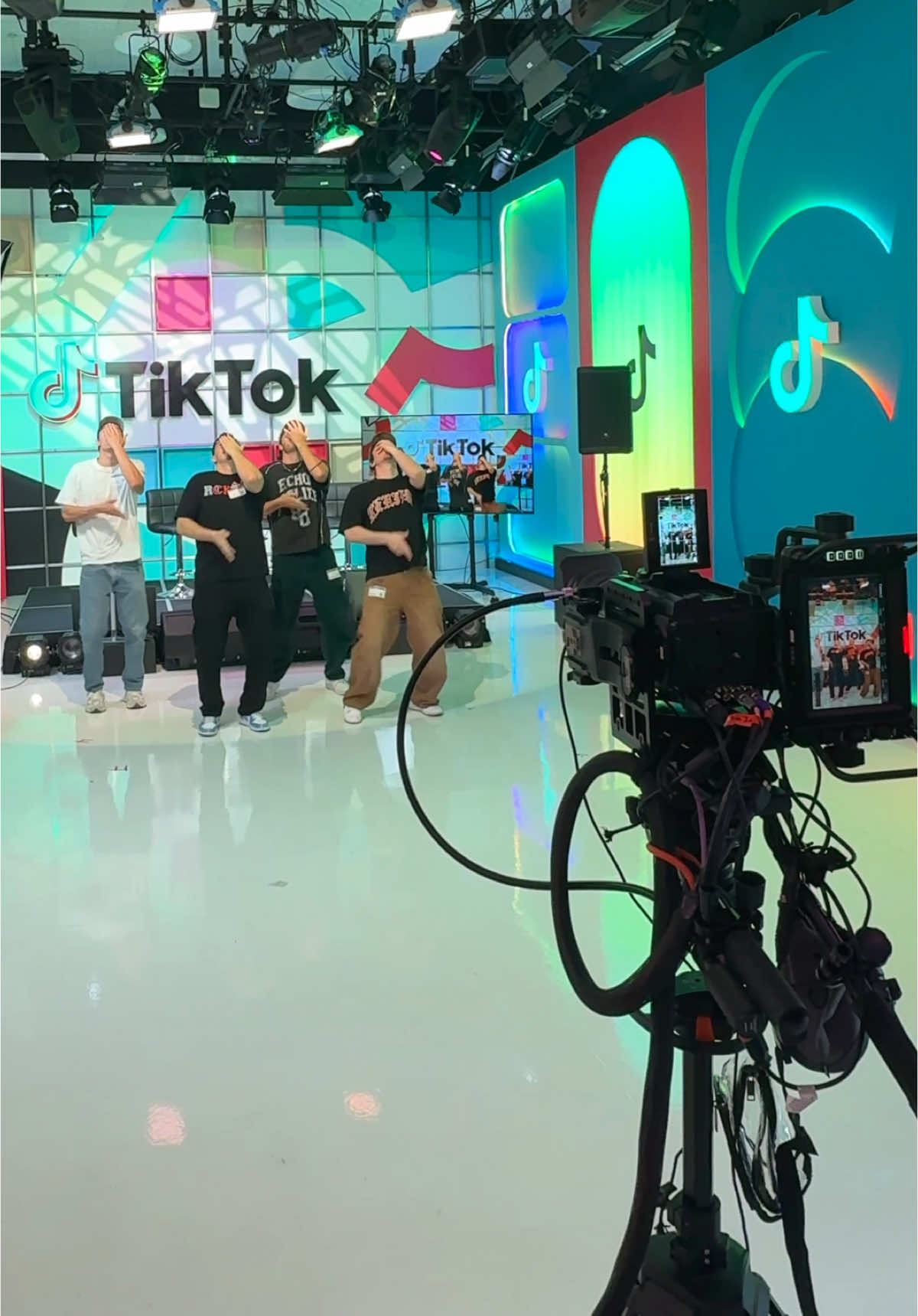 A post by @thewilliamsfam_ on TikTok caption: BTS shooting at @TikTok HQ’s 🎥🕺😍