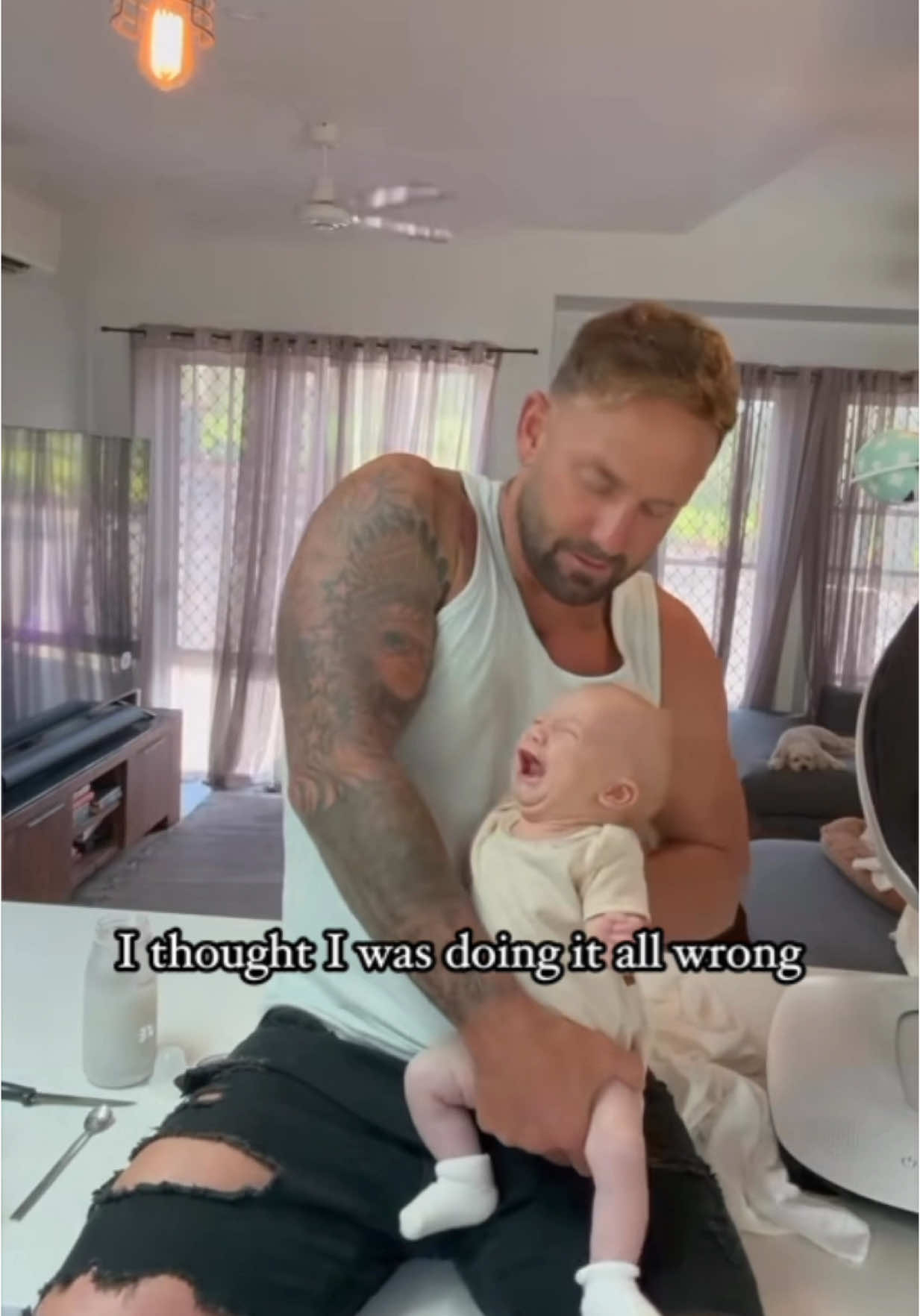 A post by @joelbushby on TikTok caption: To be honest, those first few months of being a dad hit me hard—I often felt helpless, like I wasn’t doing much to help at all. But these last couple of months? Man… we’ve been connecting more and more. He’s the greatest gift I’ve ever been given 💙