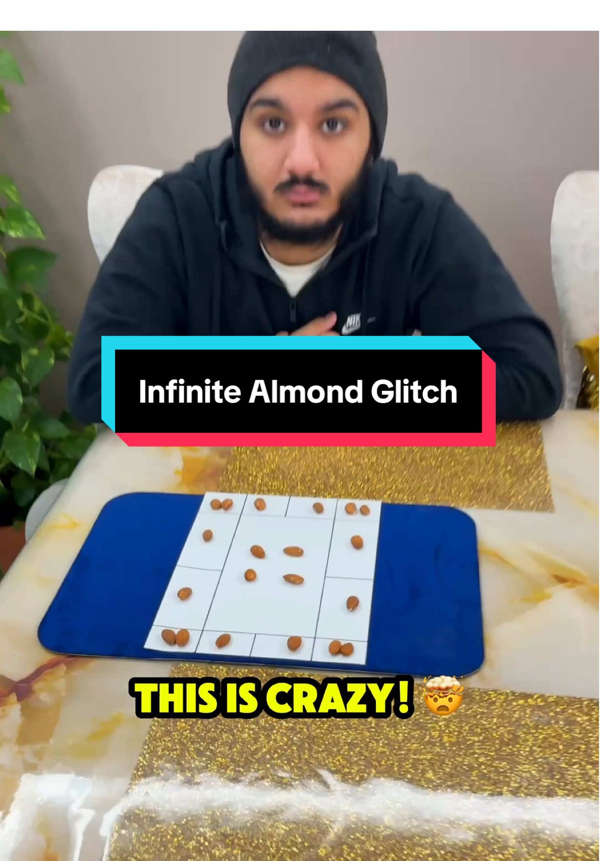 A post by @arshsoni on TikTok caption: Literally Infinite Almonds! 😱🤯 (How) #magic #trick #almonds #wow #how #viral #Glitch #epic
