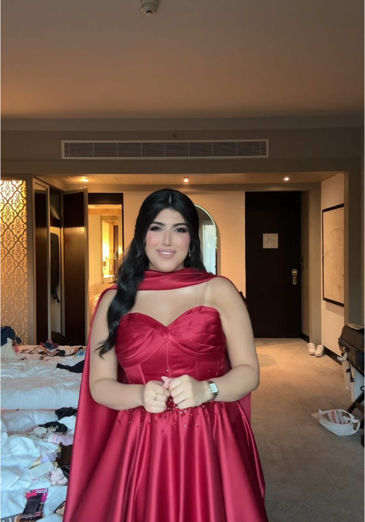 A post by @sarahhmiladd on TikTok caption: يا عمري انا🥹♥️تقيم للفستان من 10 ؟ 
