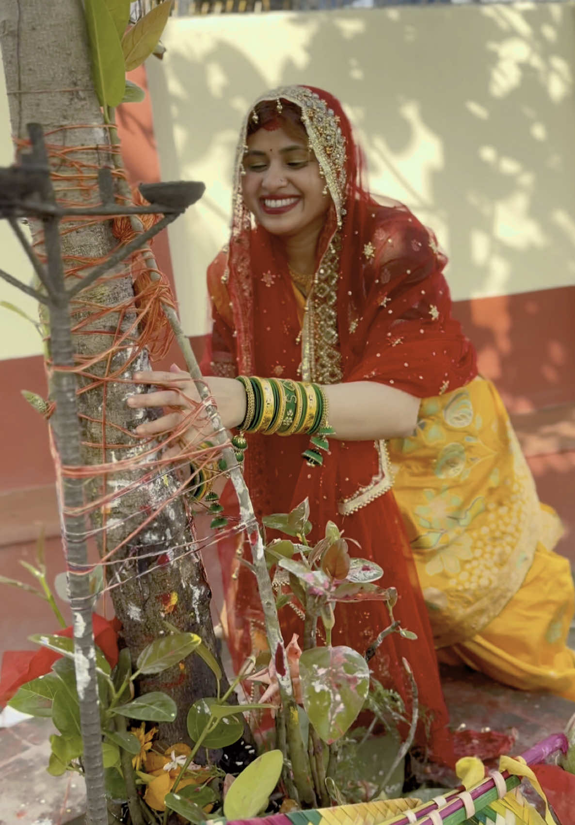A post by @zhasamridhi on TikTok caption: Vatsabitri puja🙏🏻🥺#vatsabitripuja #samridhizha #foryou @🇳🇵shiv 🇳🇵 