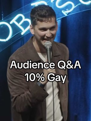 A post by @themattfriend on TikTok caption: Audience Q&A 10% Gay #gay #trump #lgbtq #funny #standupcomedy 