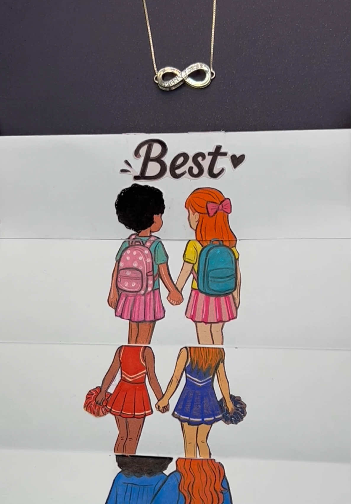 A post by @yasminartdrawing on TikTok caption: Tag your Best Friend ♾️💖 #bff #Bestfriend #Art #drawing 