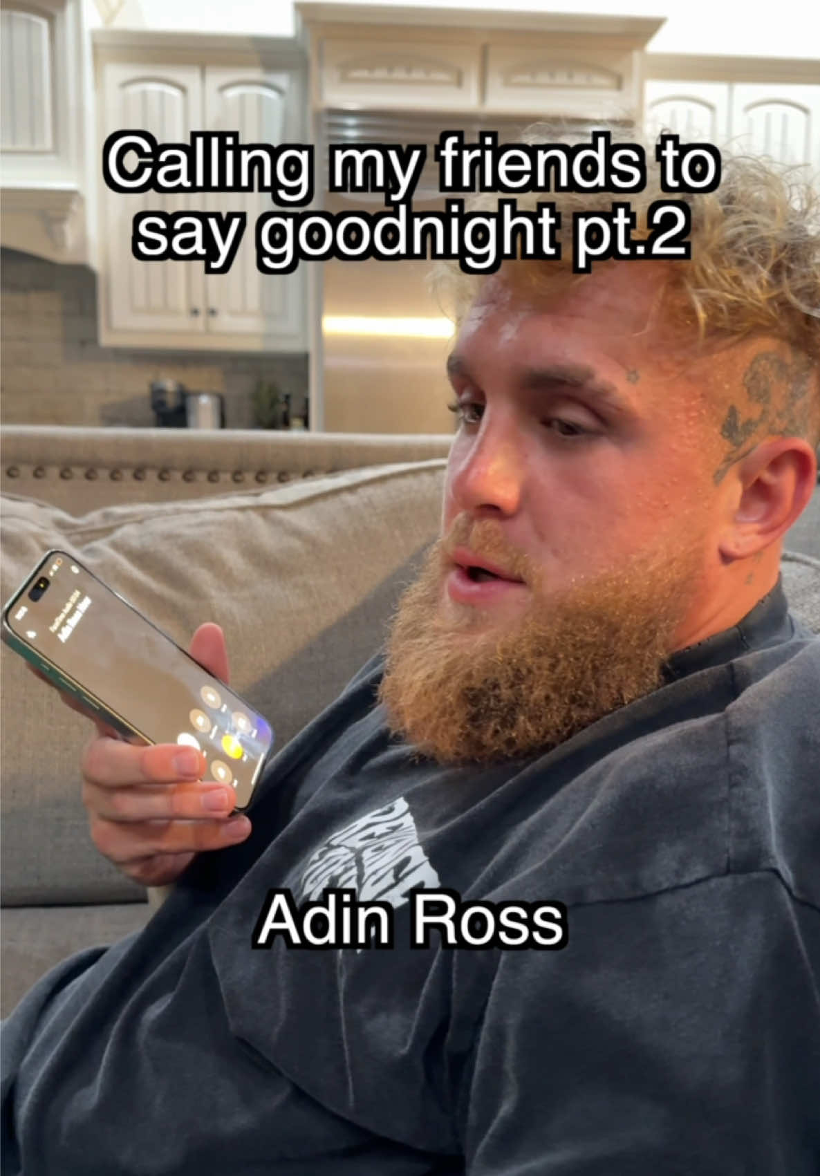 A post by @jakepaul on TikTok caption: Calling my friends to say goodnight pt. 2 😅😂