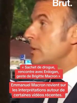A post by @brutafrique on TikTok caption: Emmanuel Macron revient sur les interprétations autour de certaines vidéos récentes le concernant.