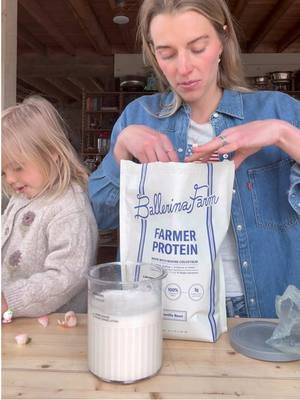A post by @ballerinafarm on TikTok caption: How have you been using the protein powder lately? This is my current favorite with roasted rhubarb and vanilla farmer protein (in the ninja creamy!) 