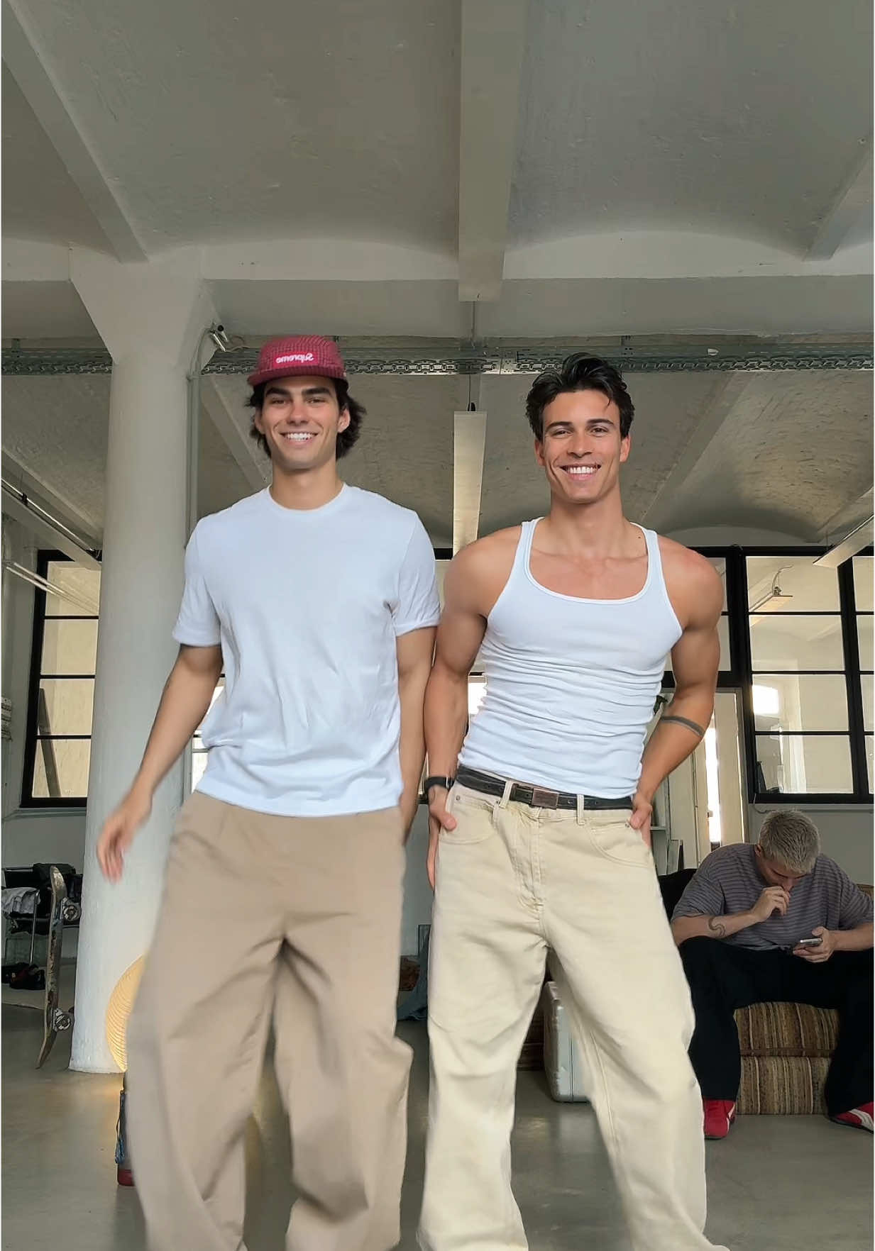 A post by @timschaecker on TikTok caption: swing those hips 💃🏽 #elevatorboys 