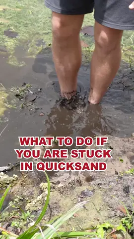 A post by @dutchintheusa on TikTok caption: Stuck in Quicksand? Here’s How to Survive ⛑️ Most people panic—but that only makes it worse. In this reel, we break down the real science of escaping quicksand safely. 🏞️ Learn how to float, move smart, and get out without sinking deeper. Could save your life one day! 👣💡 ⠀ 🎥 Watch, Save & Share — You never know when it might come in handy. #safety #survivor #survival #safetytips #educational #safetyfirst 
