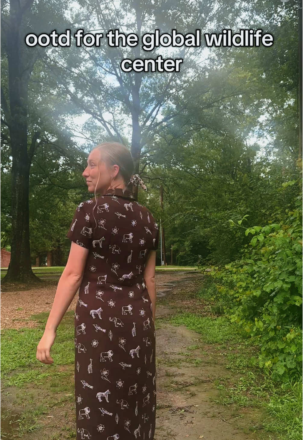 A post by @shaelynbrooke on TikTok caption: another thrifted dress 🥹🫶🏼 was perfect to feed the animals. #ootd #modesty #outfit #modestootd #thrifted #thrifting #thriftfinds 