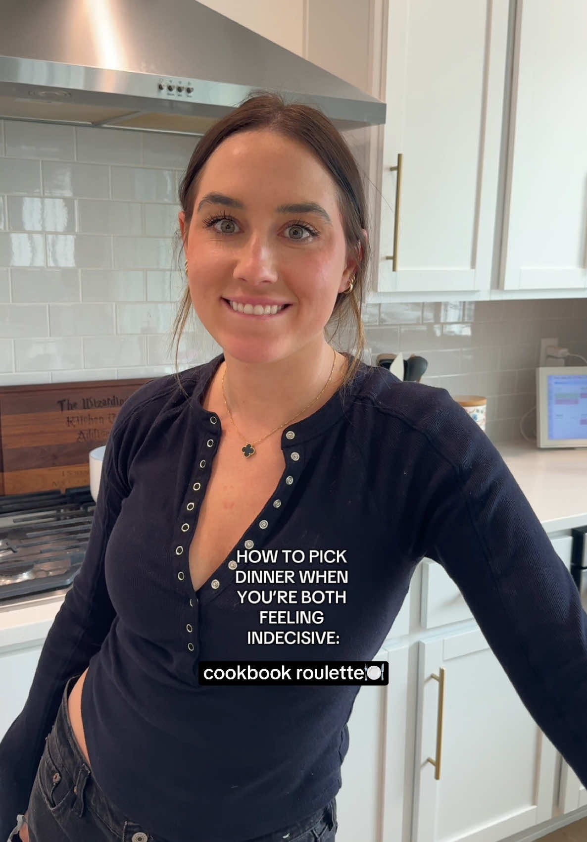 A post by @cooking4wifey on TikTok caption: Cookbook roulette is BACK and hopefully to stay this time 😅 shoutout to my nephew for his expertise. @Mythical Kitchen @Rhett & Link #cookbook #recipe